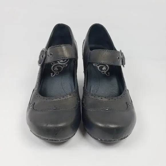 Dansko Nevin Womens Size EU 40 US 9.5-10 Black Leather Mary Jane Steampunk Shoes - Picture 5 of 12
